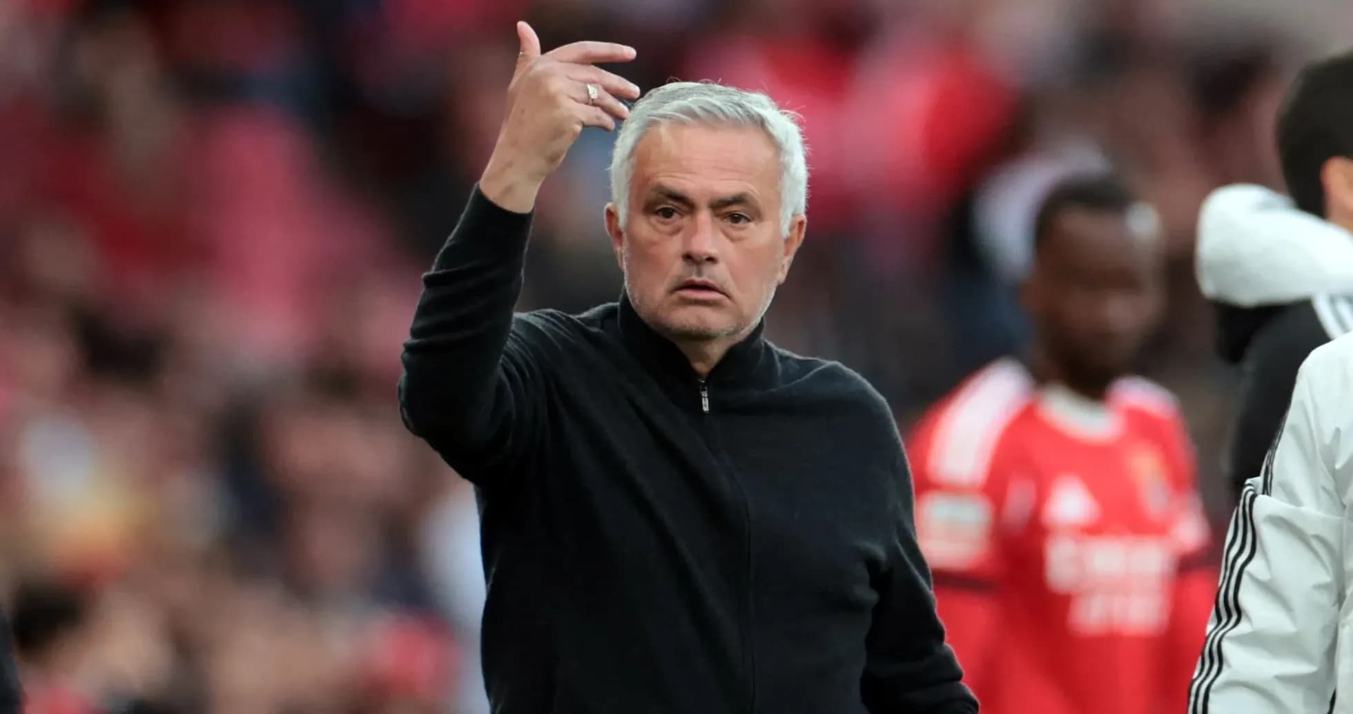 Jose Mourinho gesturing during a match