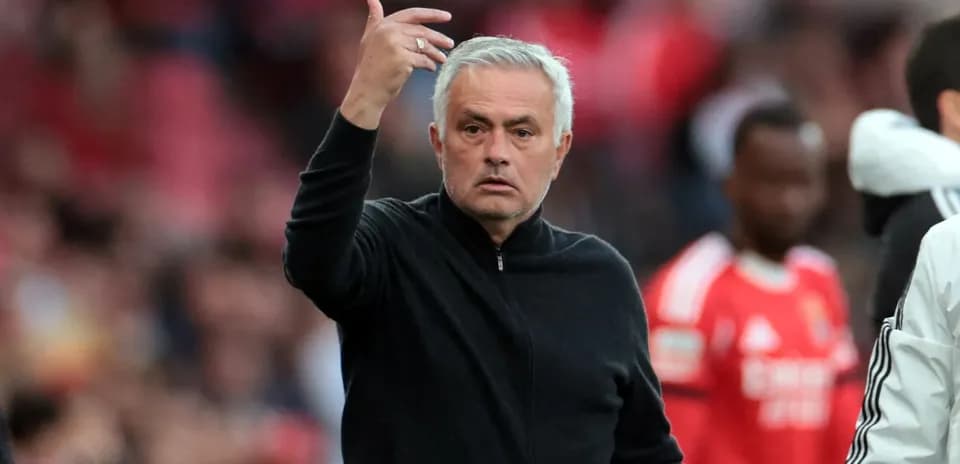Jose Mourinho gesturing during a match
