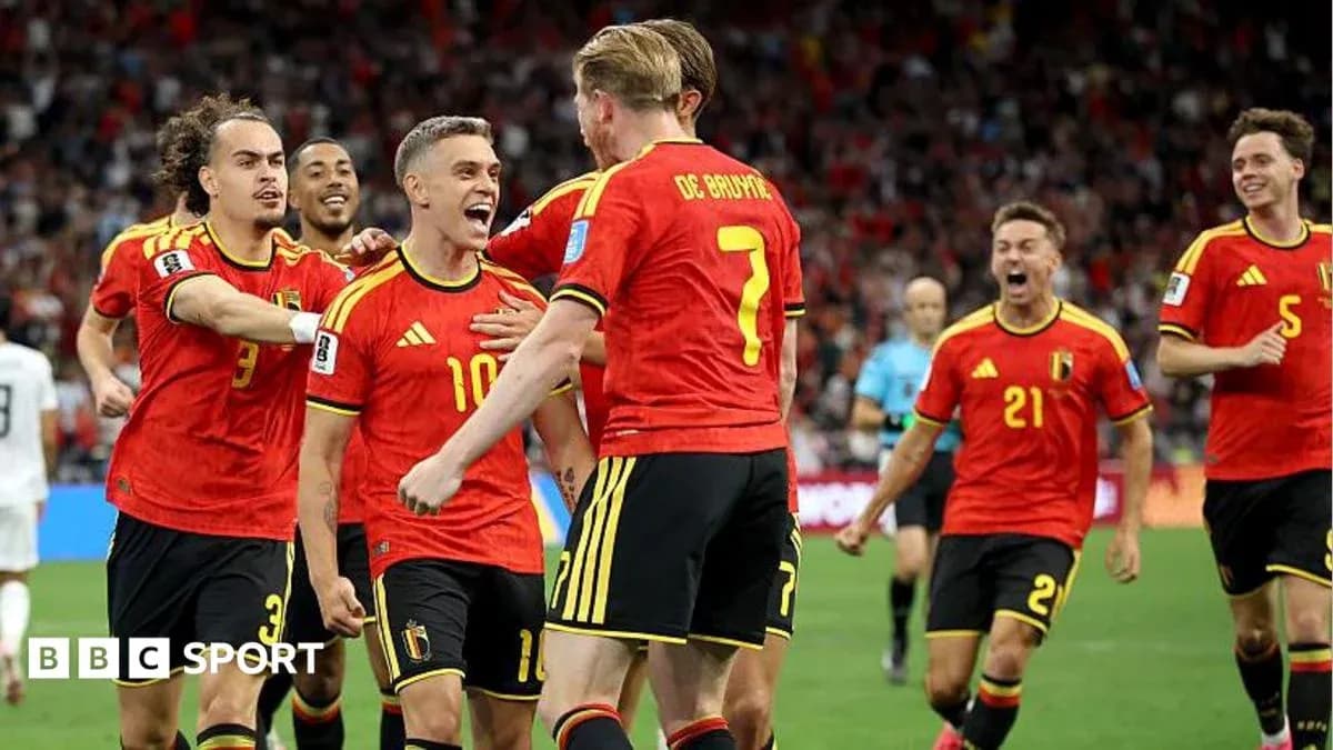 Belgian players celebrating a goal during match