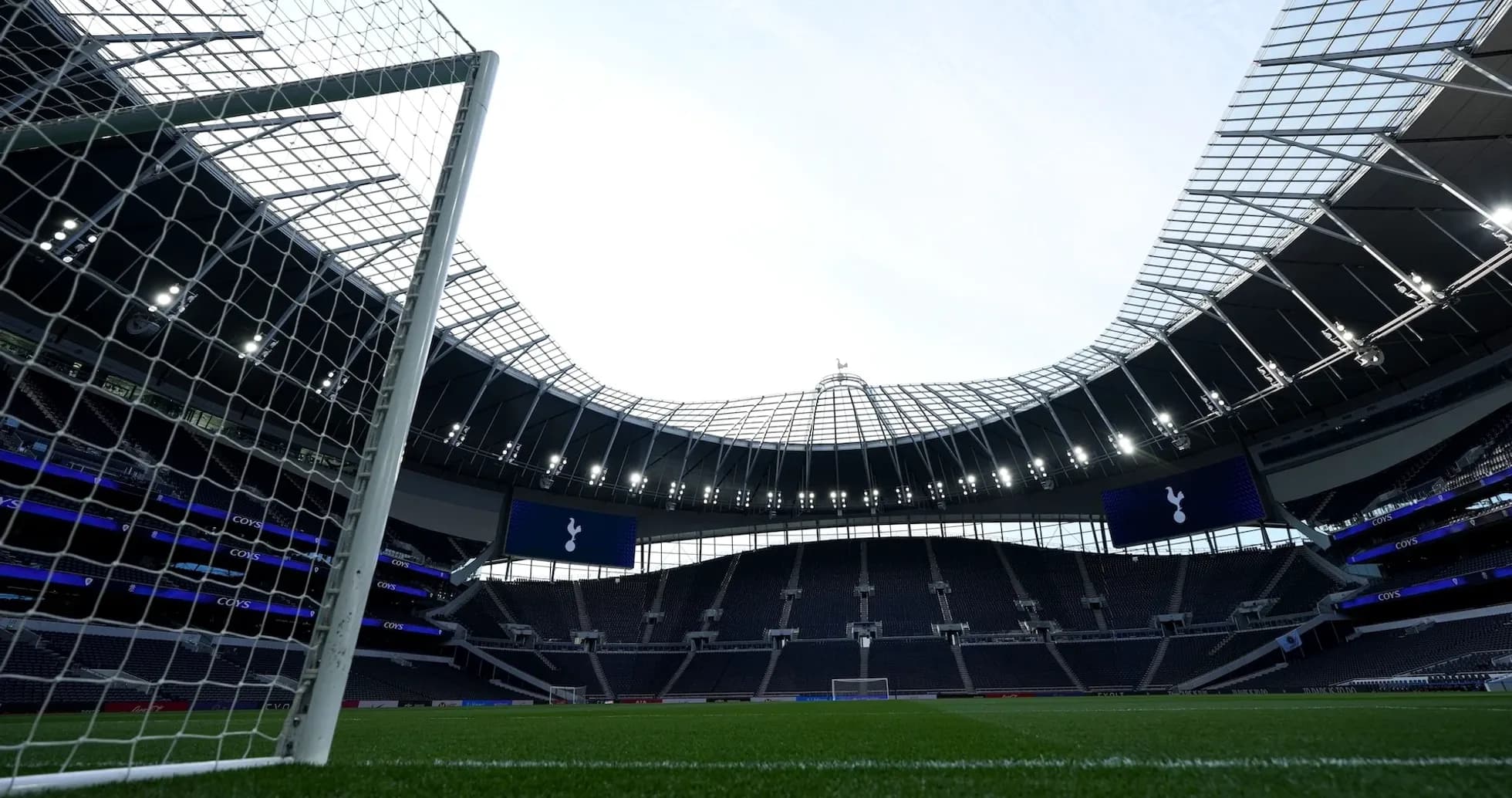 Tottenham Hotspur Stadium view from goal line