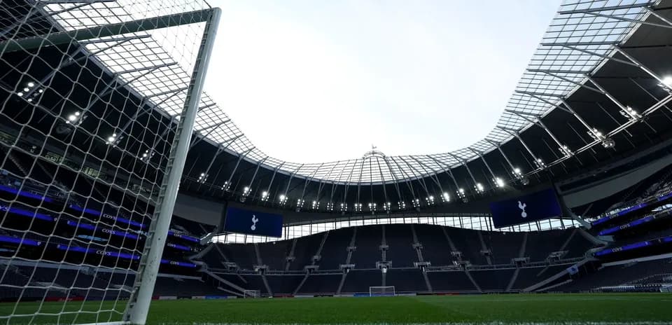 Tottenham Hotspur Stadium view from goal line