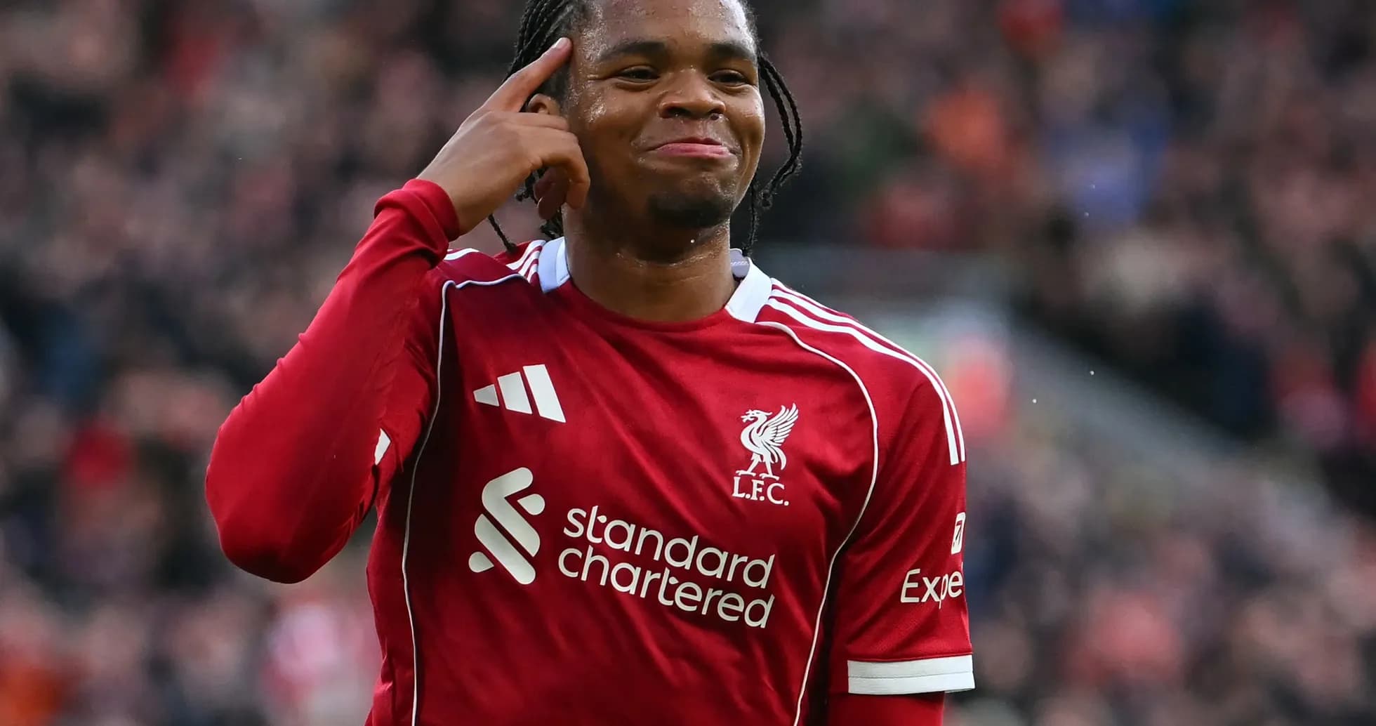 Liverpool oyunçusu sevincli anı yaşayır