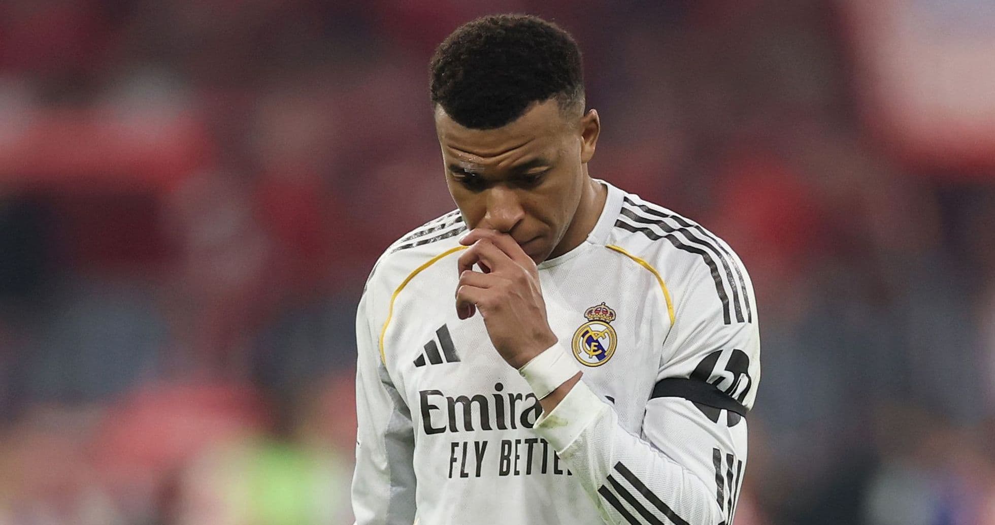 Mbappe in Real Madrid jersey during match