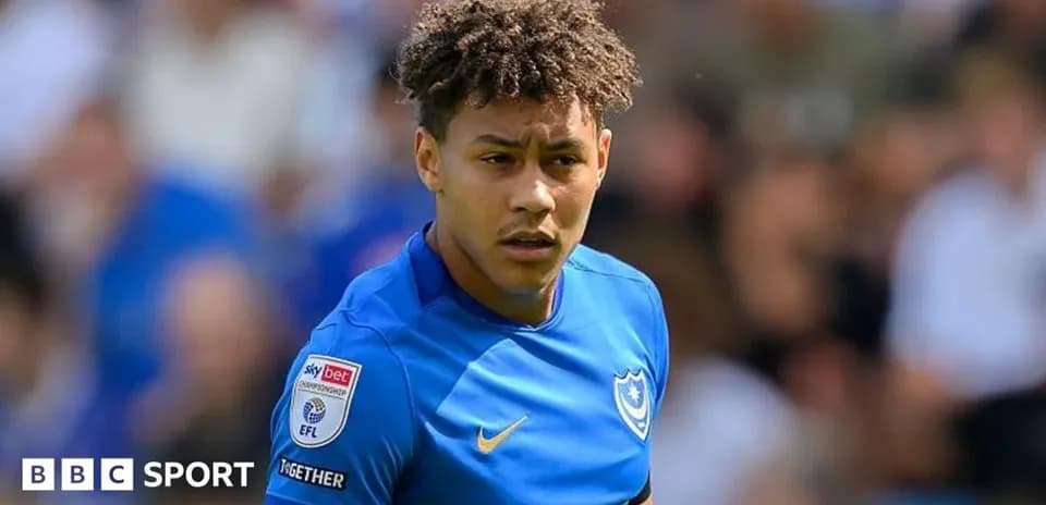 Portsmouth player during match in blue kit