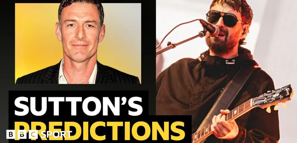 Sutton's predictions with singer performing on stage