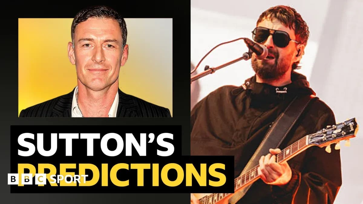 Sutton's predictions with singer performing on stage