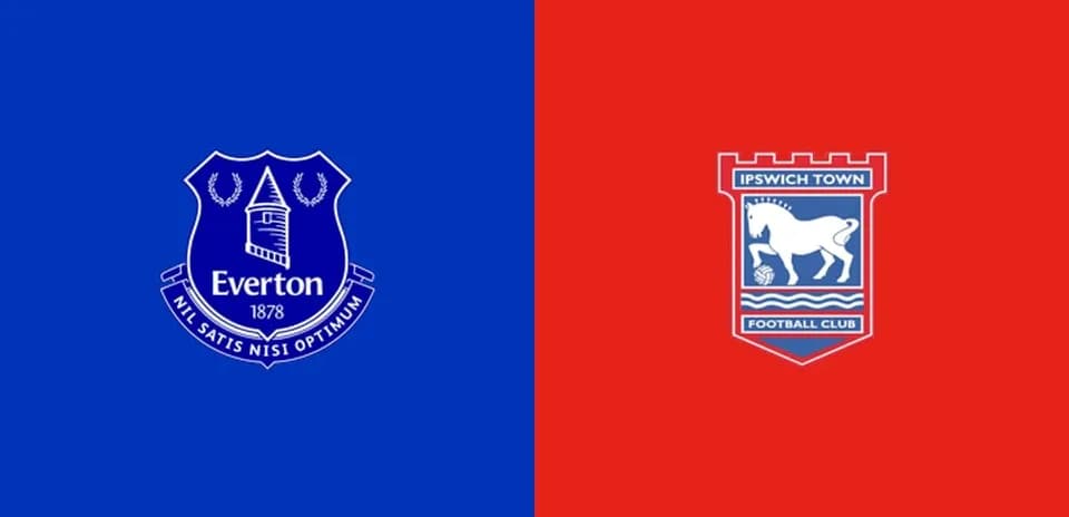 Everton and Ipswich Town club logos side by side