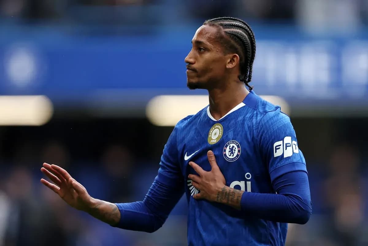 Chelsea player gesturing during match at Stamford Bridge