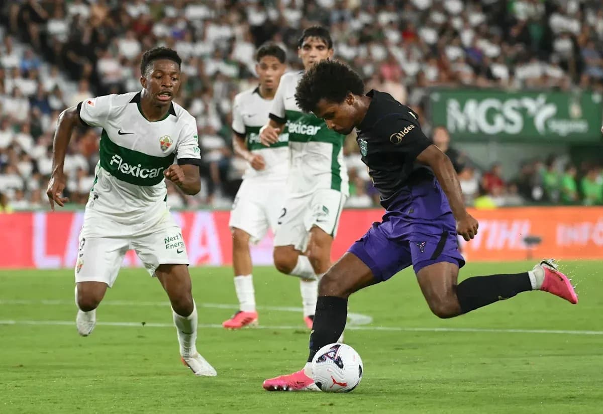 Player dribbling the ball during a match