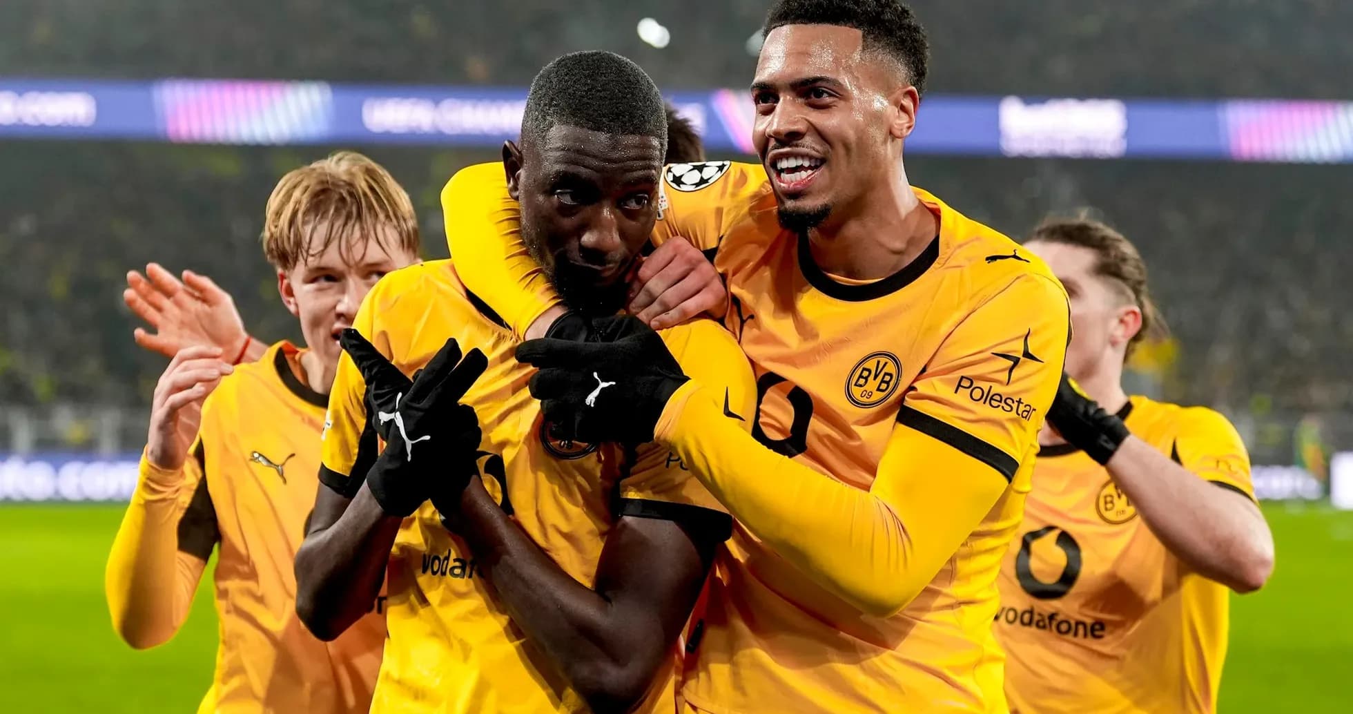Borussia Dortmund oyunçularının sevinci