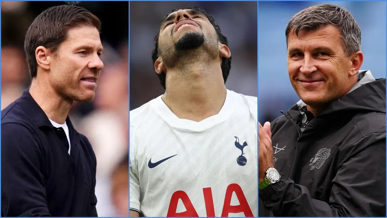 Three football figures during match moments