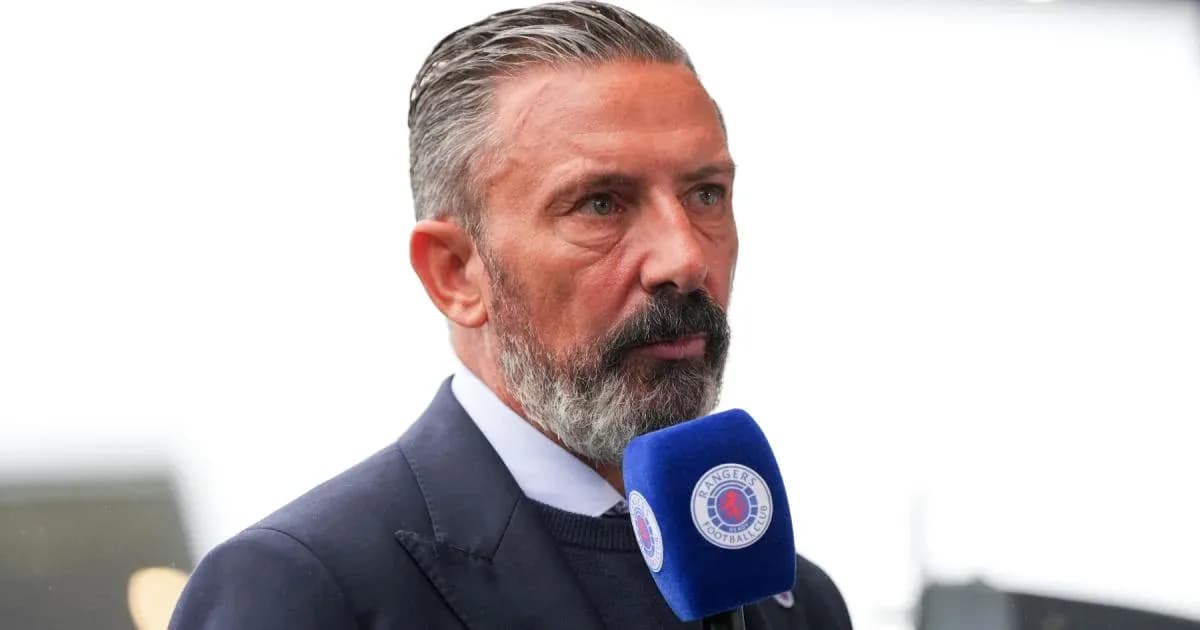 Analyst speaking into microphone during broadcast