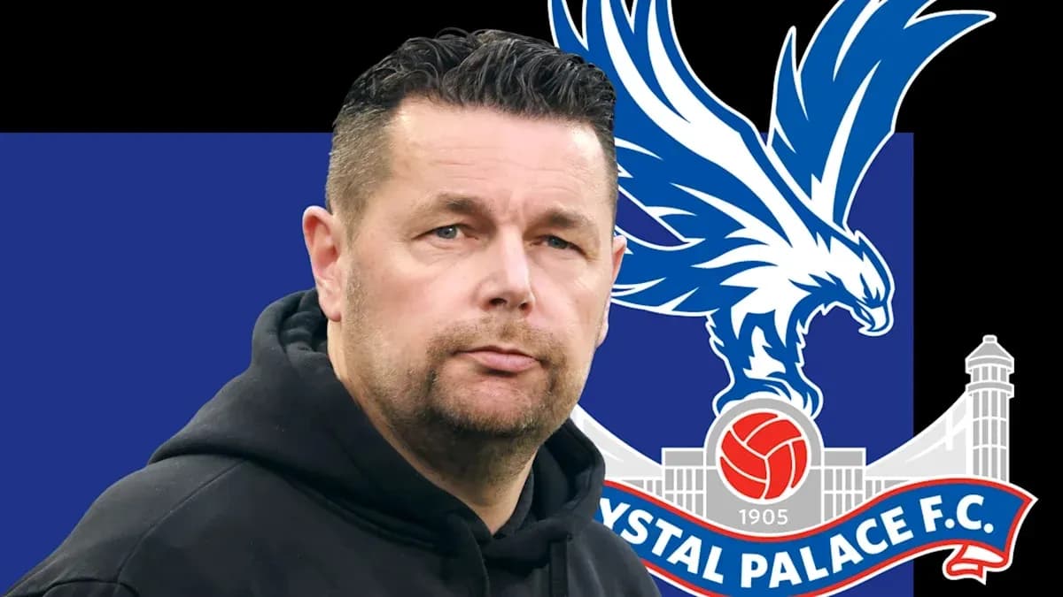 Crystal Palace F.C. logo with coach in foreground