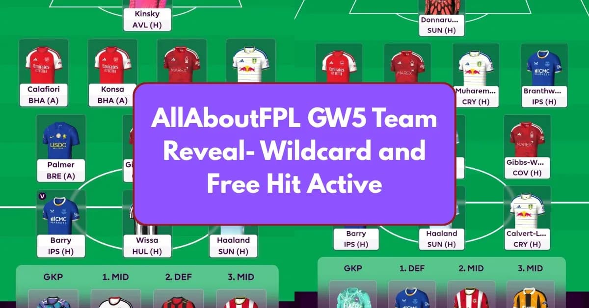 Fantasy Premier League team lineup for Gameweek 5
