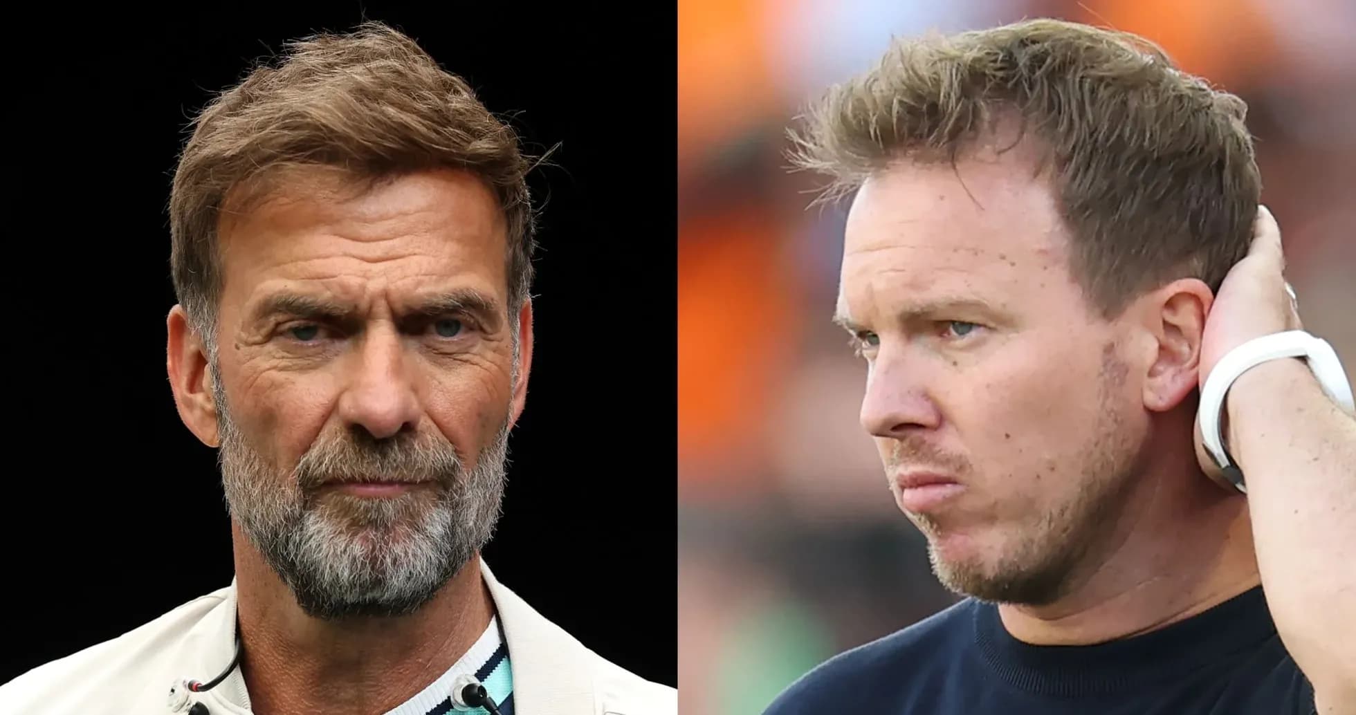 Two football managers facing each other
