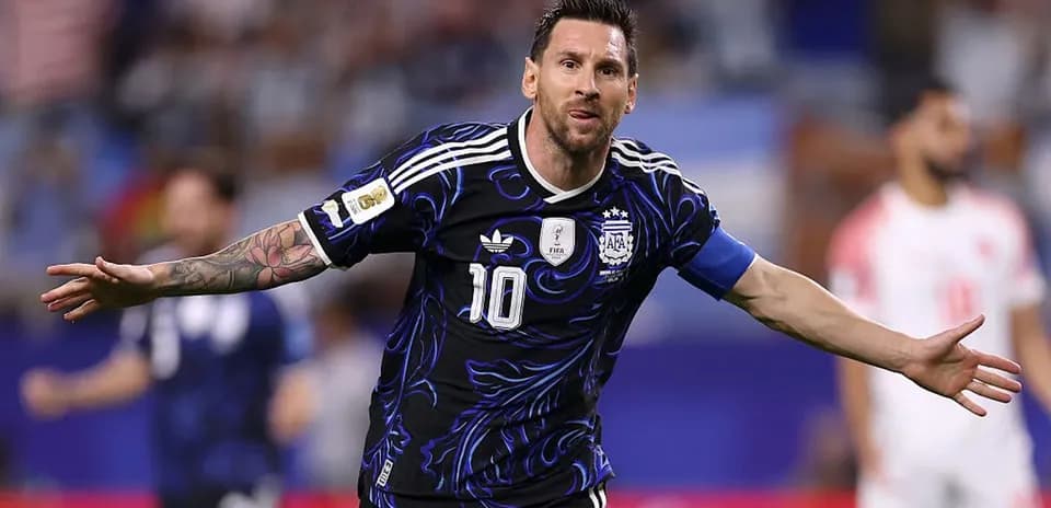 Messi celebrating a goal during a match