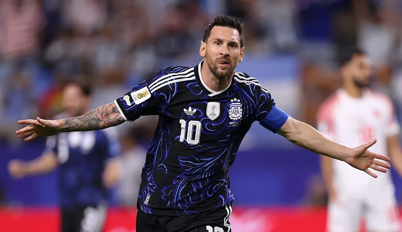 Messi celebrating a goal during a match
