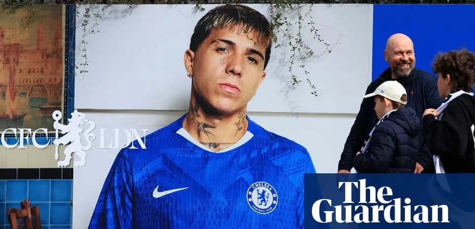 Chelsea FC player poster with fans in background