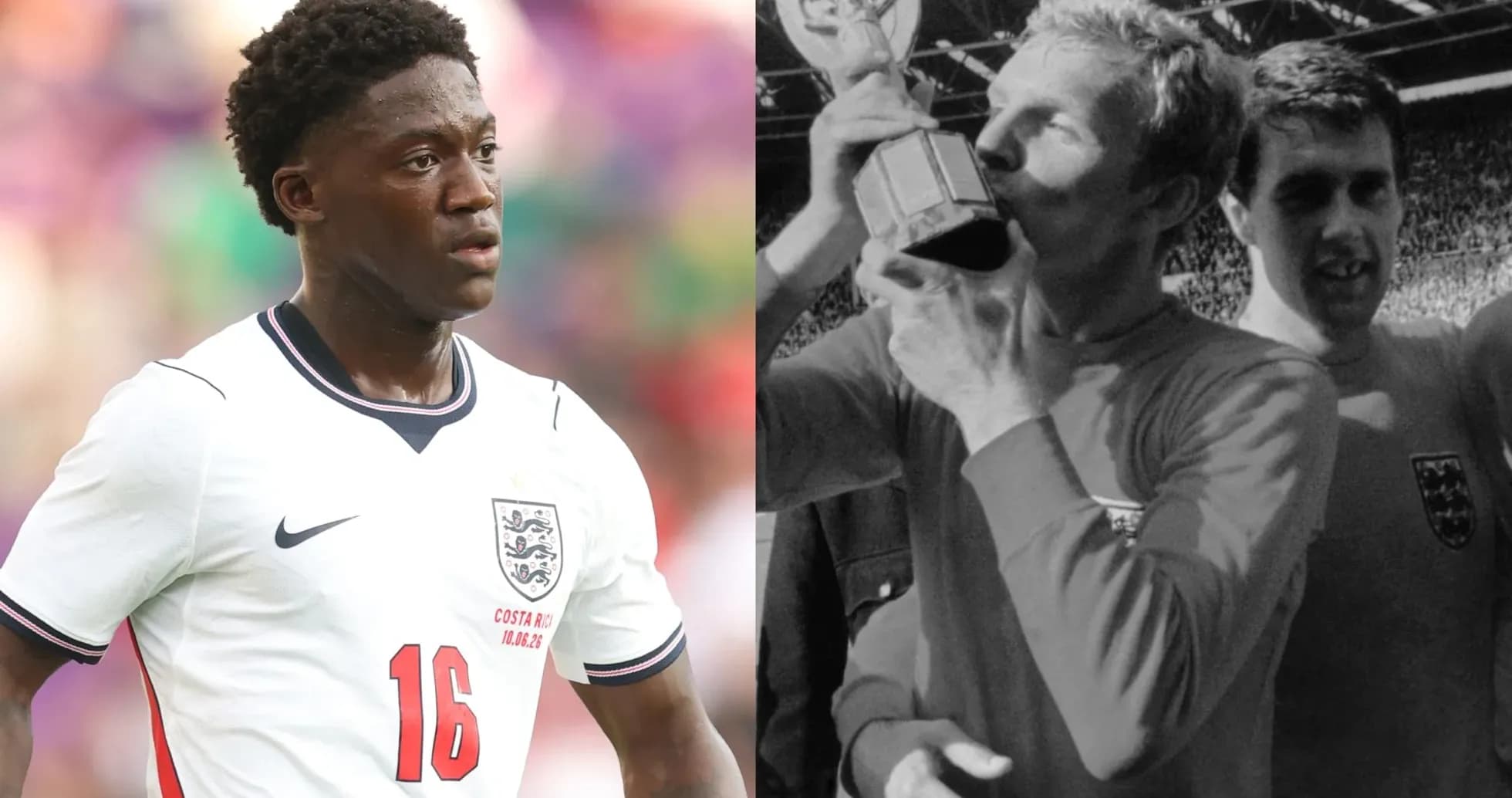 Current and former England players in separate images