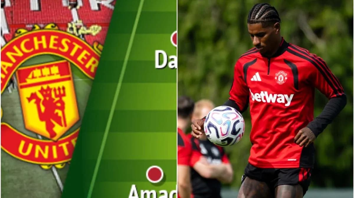 Manchester United player training with ball