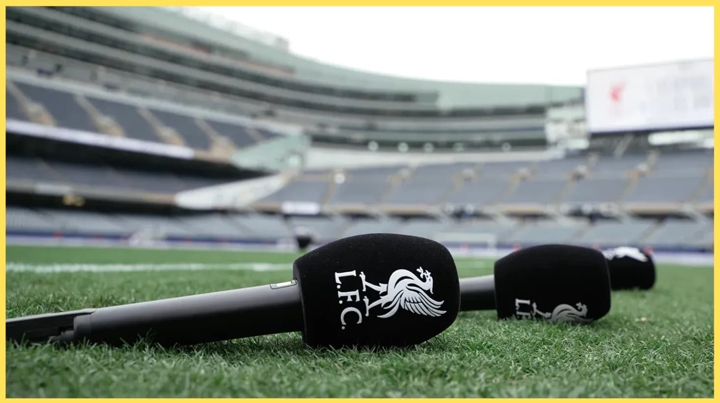 LFC microphones on the field at stadium