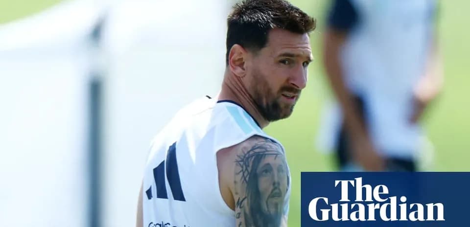 Lionel Messi during training session with team