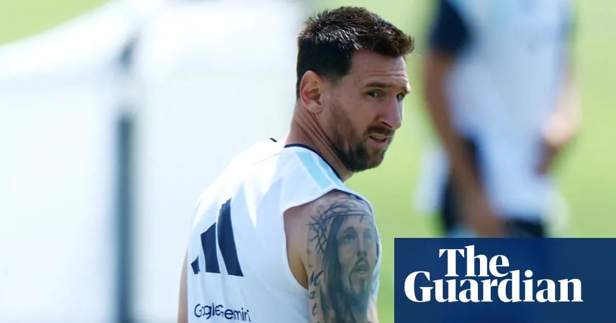Lionel Messi during training session with team