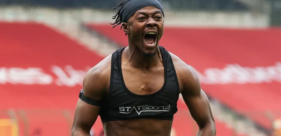 Athlete celebrating during training session at stadium