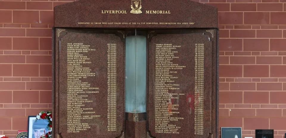 Liverpool Memorial honoring Hillsborough disaster victims