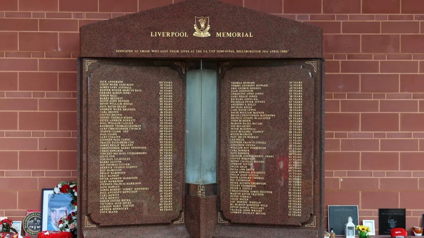 Liverpool Memorial honoring Hillsborough disaster victims