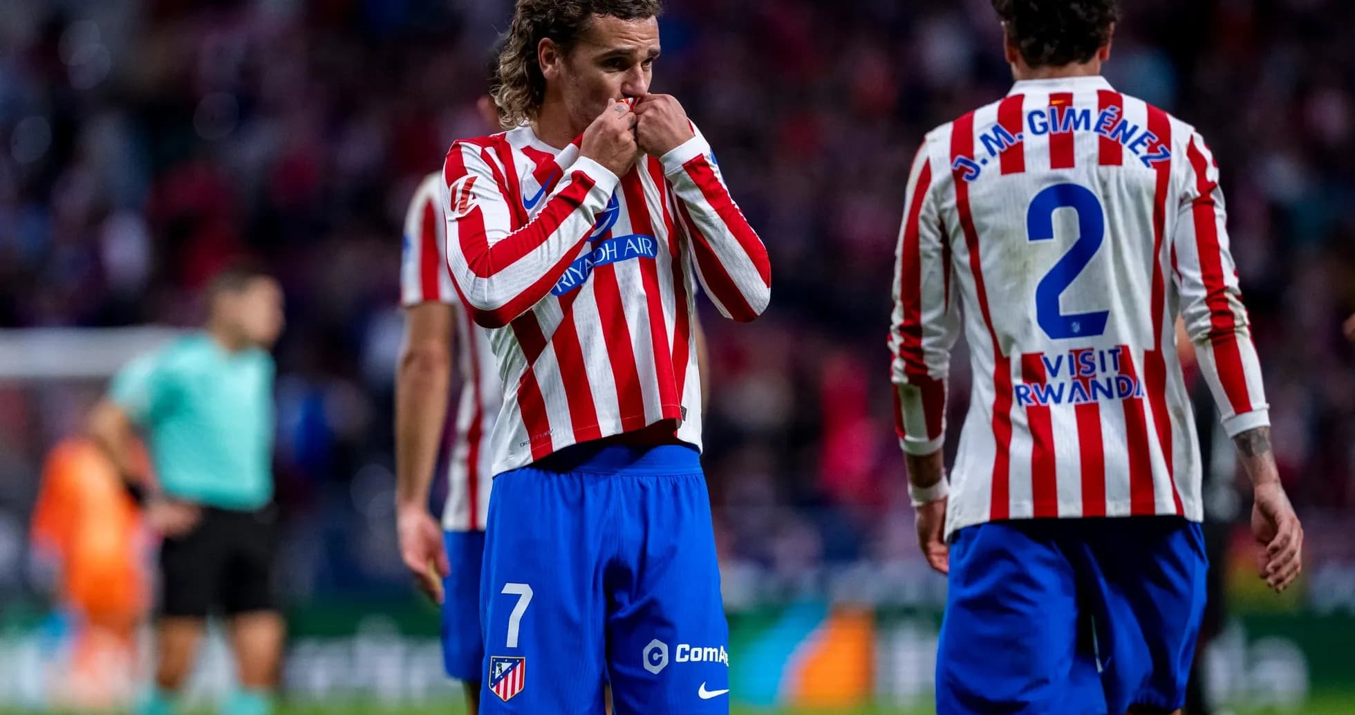 Atletiko Madrid oyunçuları matçda