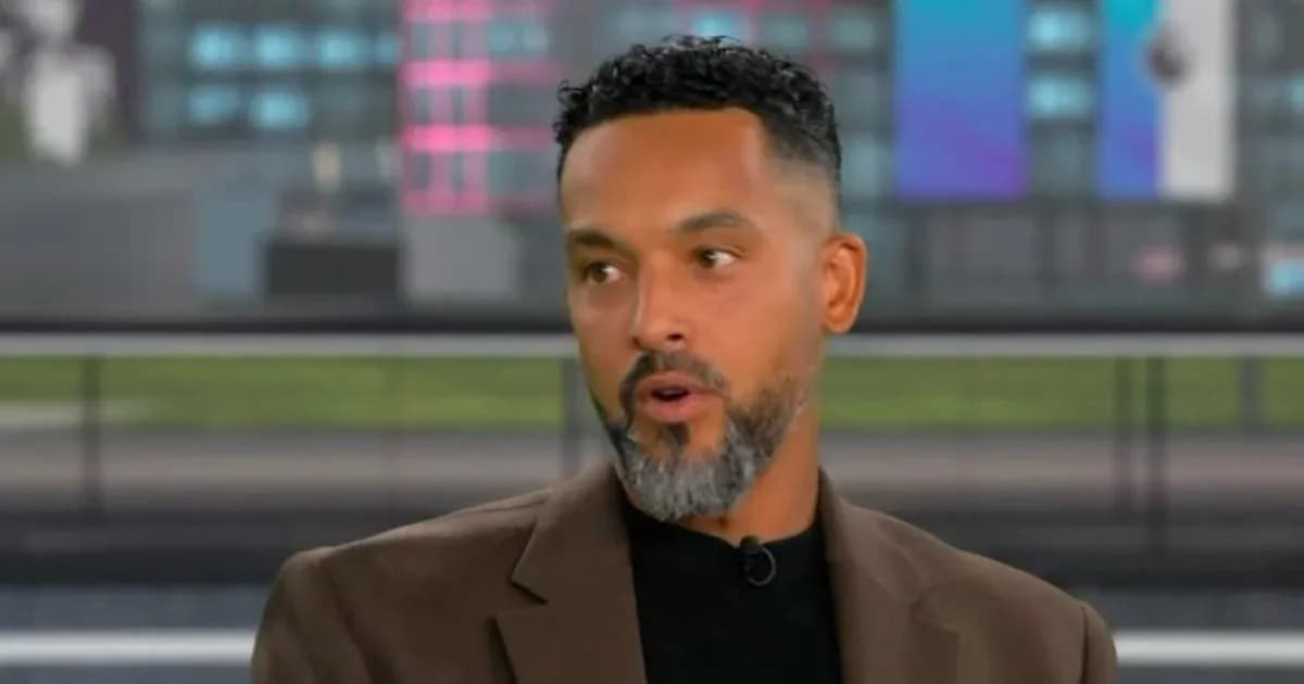Analyst speaking during sports discussion on set Analyst speaking during sports discussion on set