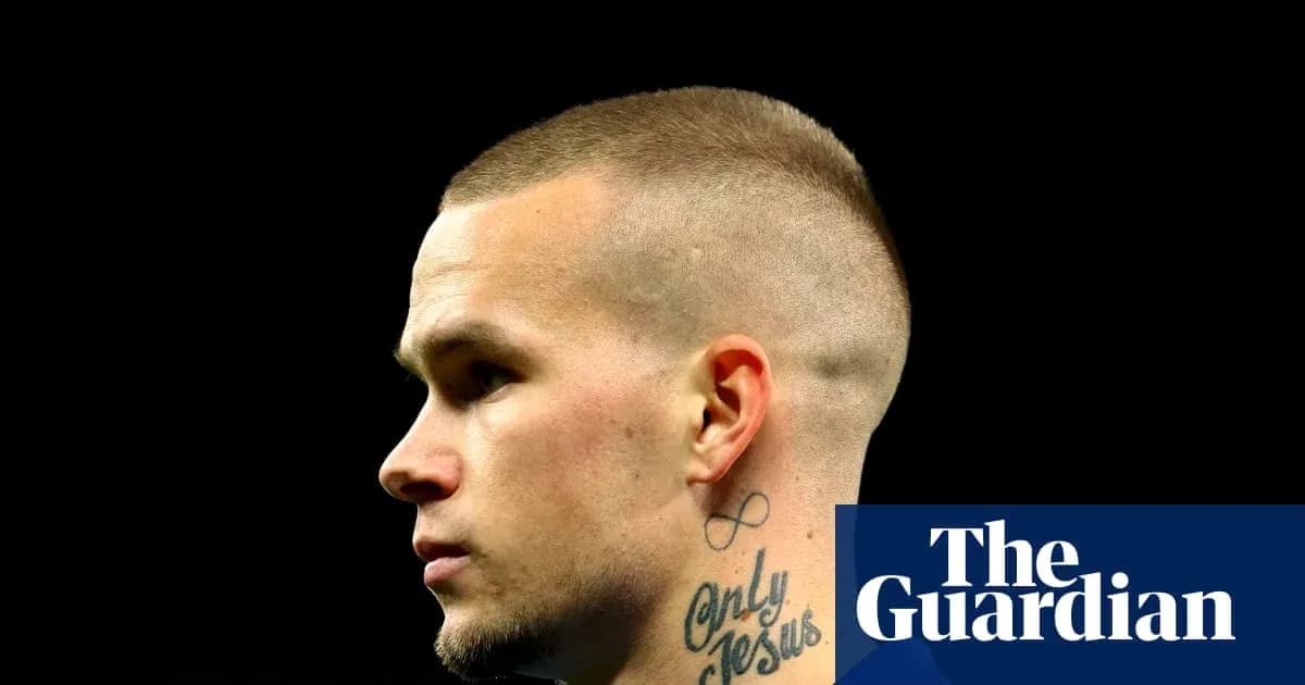 Athlete with short hair and tattoo profile view Athlete with short hair and tattoo profile view