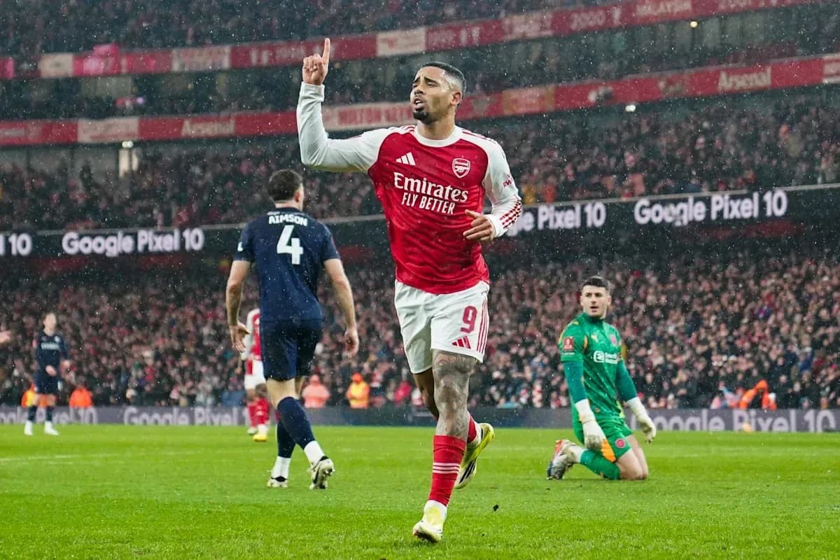 Arsenal player celebrating goal during match Arsenal player celebrating goal during match