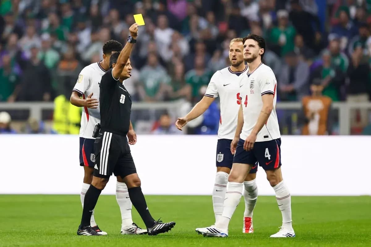 Hakim Ziyech receiving a yellow card during match Hakim Ziyech receiving a yellow card during match