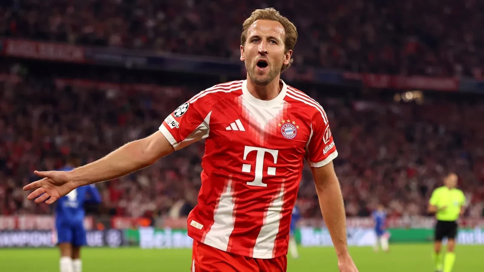 Bayern Munich player celebrating goal during match Bayern Munich player celebrating goal during match