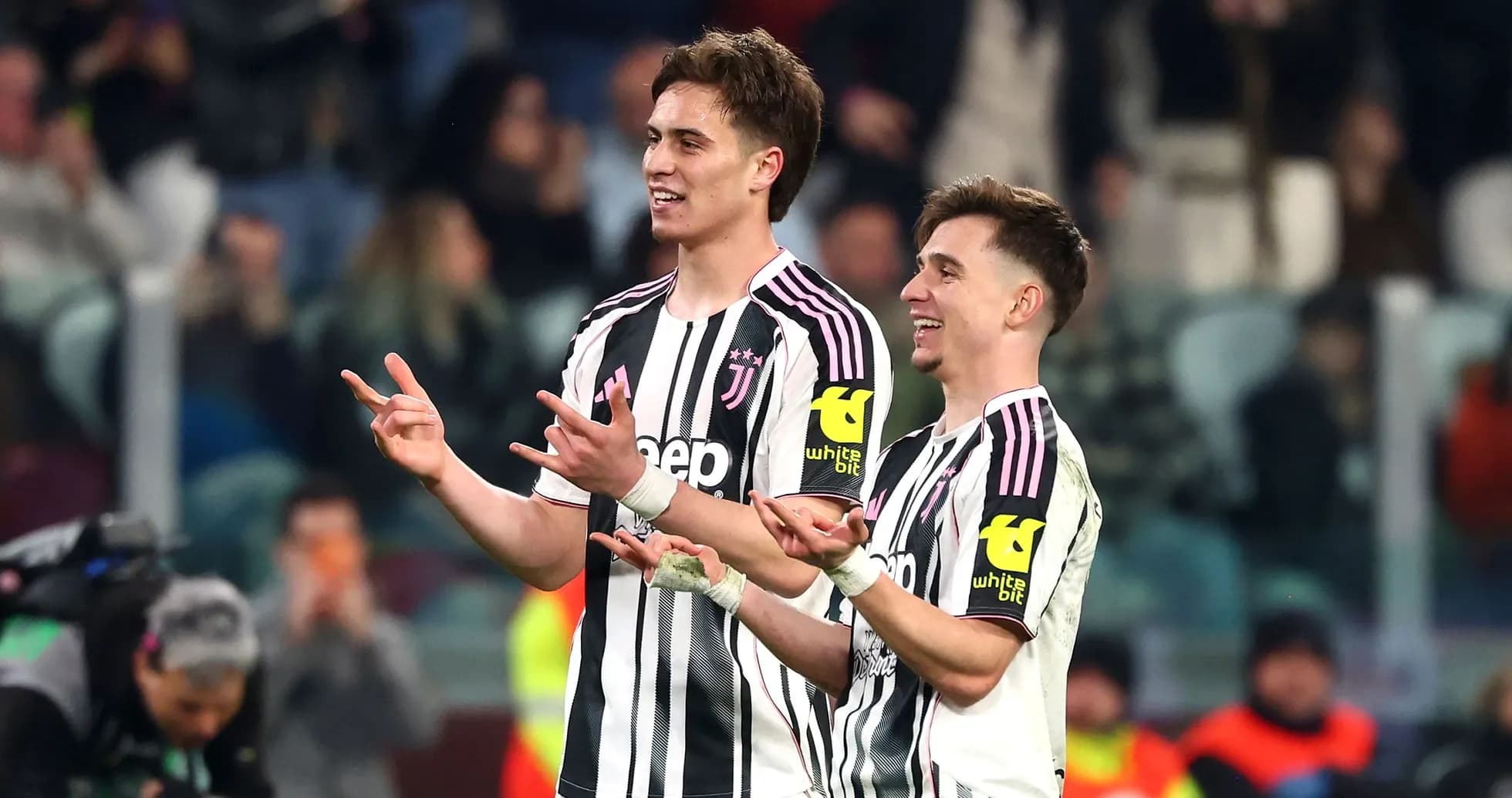 Juventus players celebrating together on the field Juventus players celebrating together on the field
