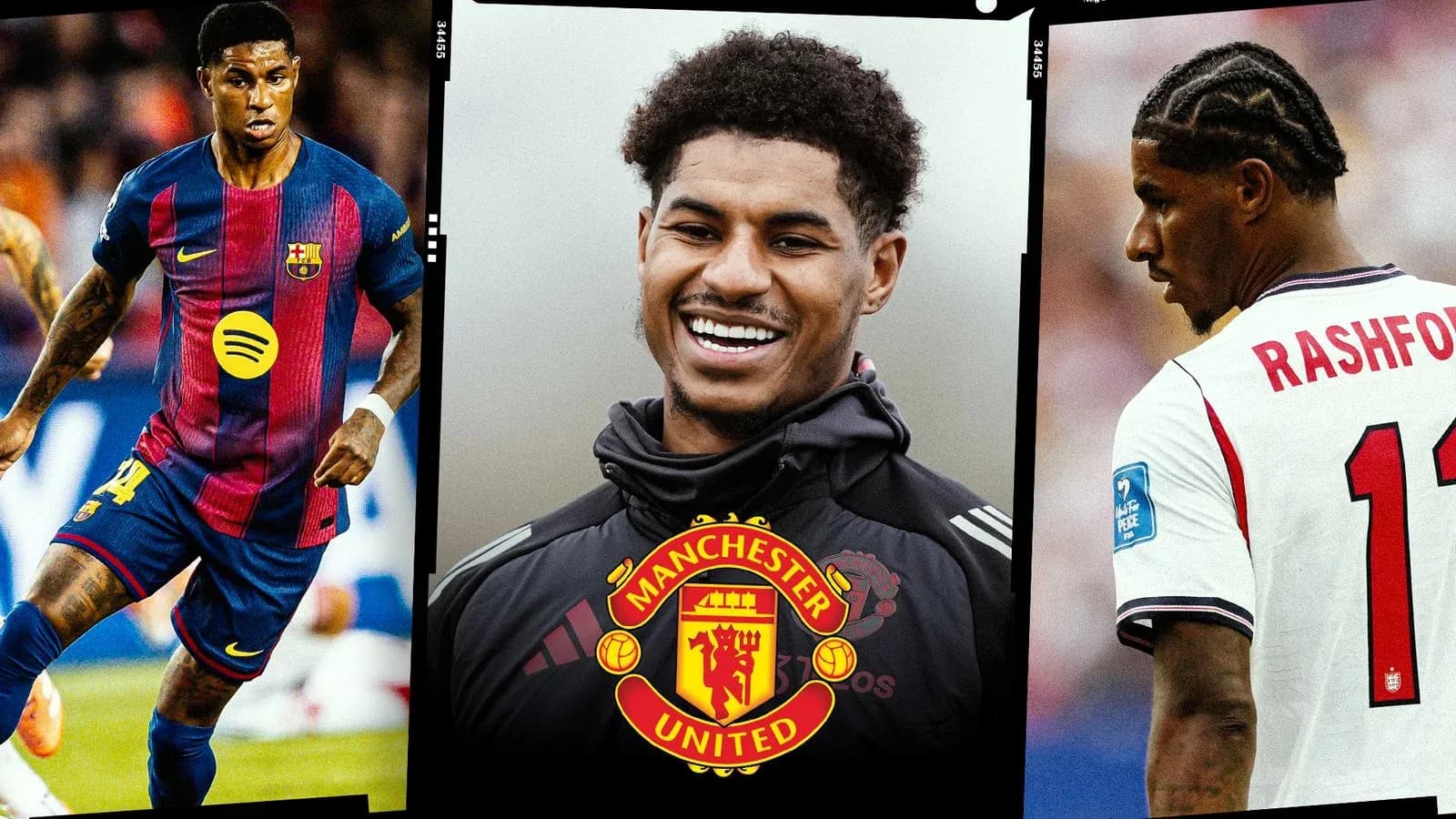 Marcus Rashford smiling in Manchester United training gear Marcus Rashford smiling in Manchester United training gear