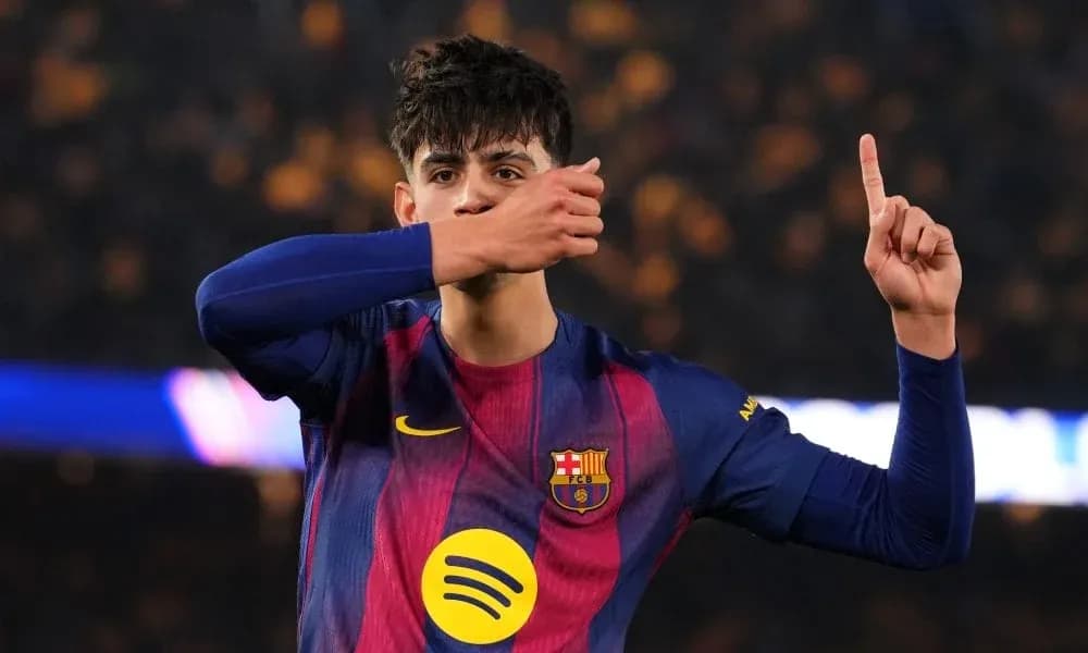 FC Barcelona player celebrating a goal FC Barcelona player celebrating a goal
