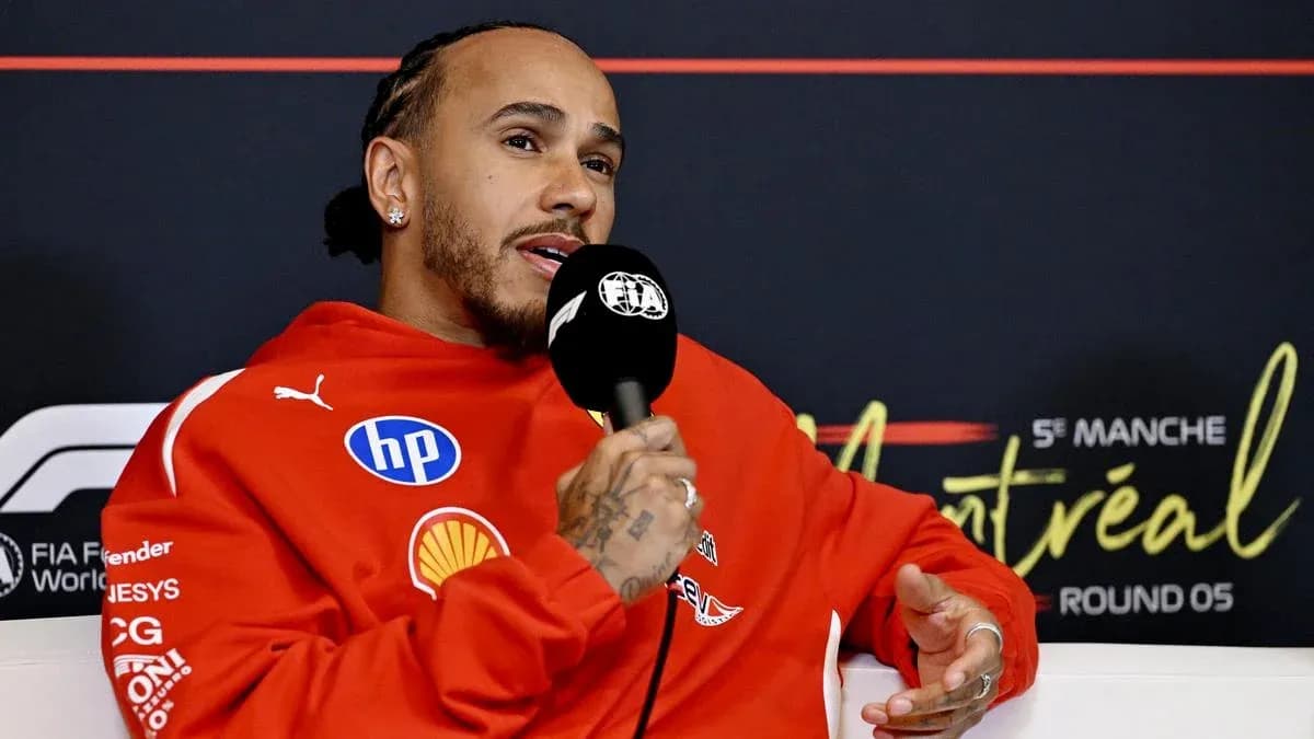 Lewis Hamilton speaking at press conference in Montreal Lewis Hamilton speaking at press conference in Montreal