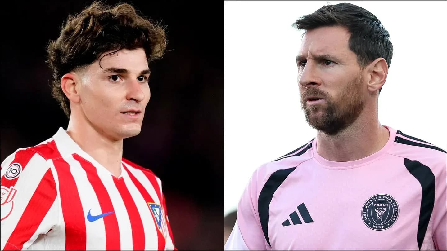 Atletico Madrid and Inter Miami players in jerseys Atletico Madrid and Inter Miami players in jerseys