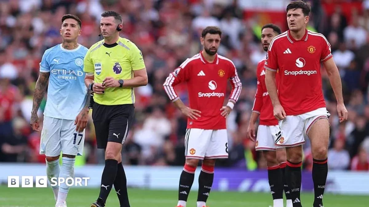 Manchester United and Manchester City players during match Manchester United and Manchester City players during match