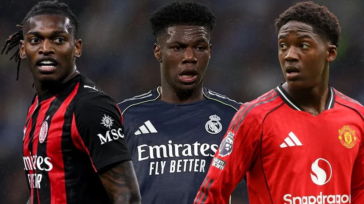Three football players from different clubs posing together Three football players from different clubs posing together