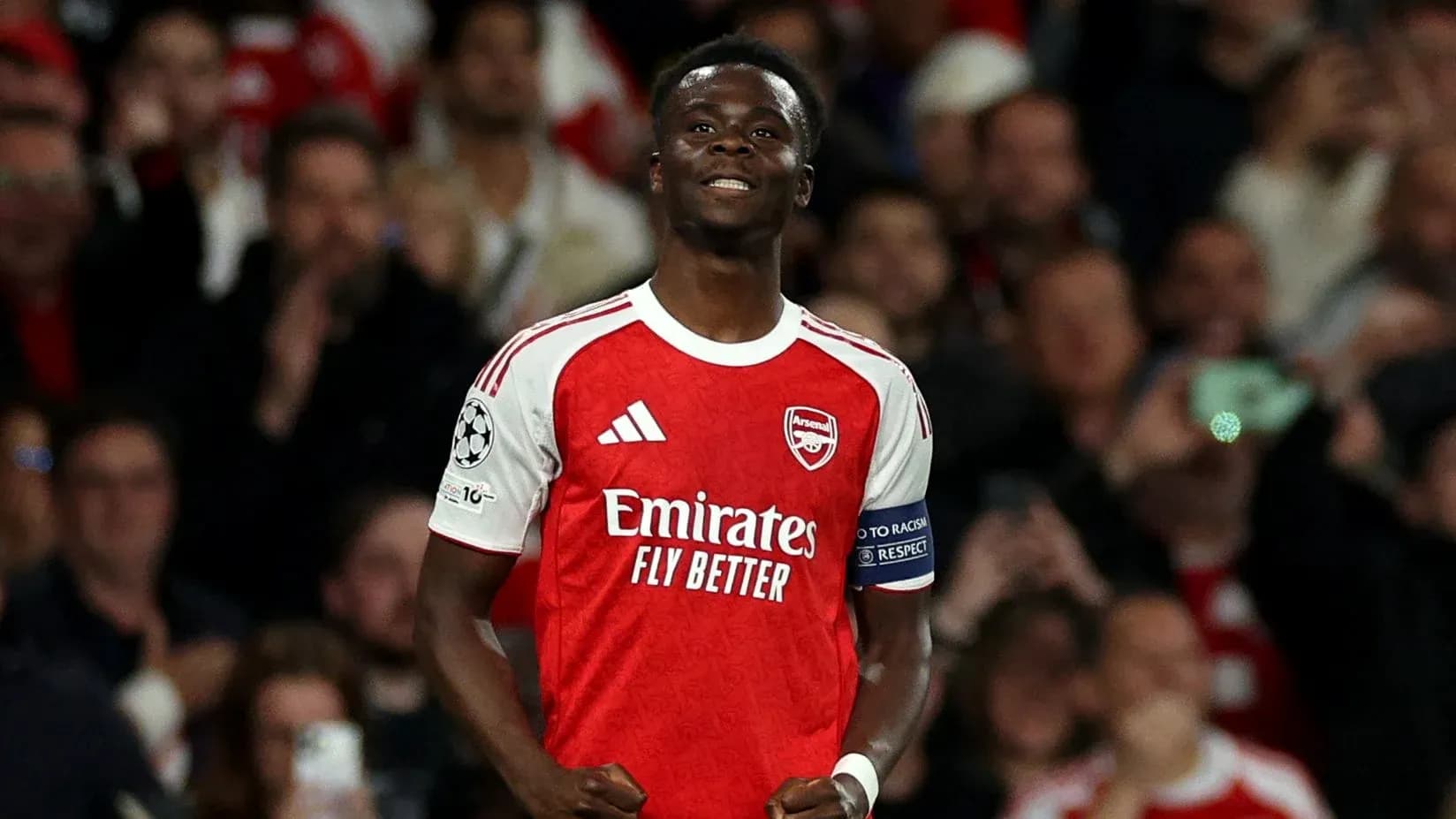 Arsenal player celebrating during a match Arsenal player celebrating during a match